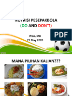 Do and Don't Nutrisi Pesepakbola U-16