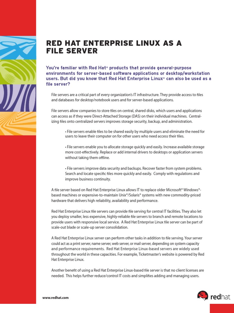 Red Hat Enterprise Linux As A File Server | PDF | Linux | File System