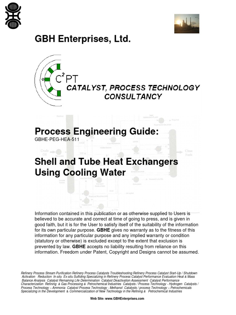 Shell and Tube Heat Exchangers Using Cooling Water | PDF | Oil Refinery ...