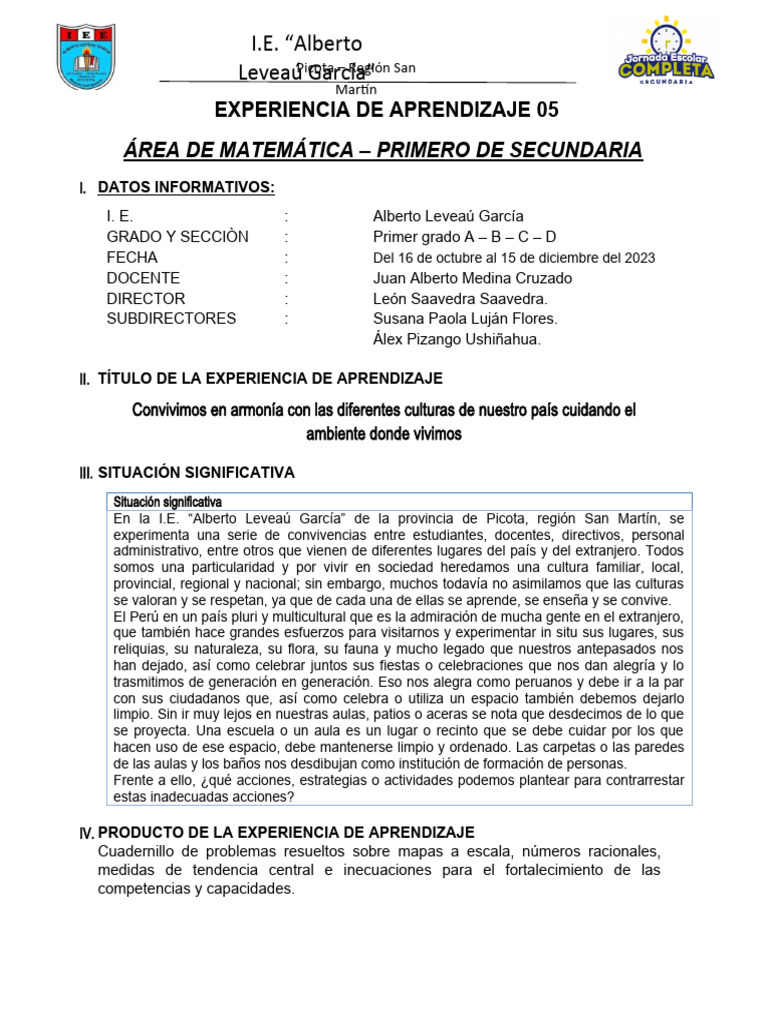 Eda 5 Mat 1° 2023 | PDF