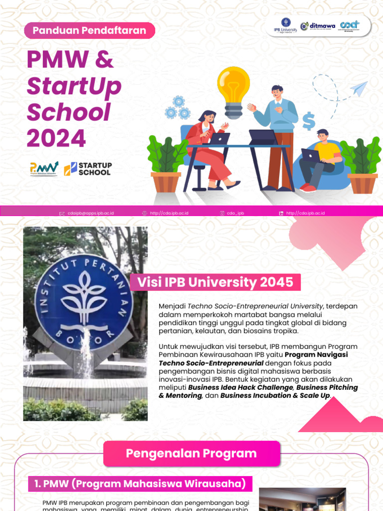Panduan Pendaftaran PMW & Startup School 2024 | PDF