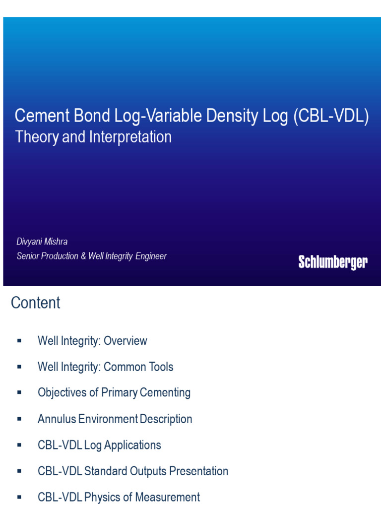 CBL-VDL Interpretation for Well Integrity | PDF | Sound | Casing (Borehole)
