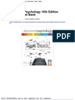 Dwnload Full Abnormal Psychology 16th Edition Butcher Test Bank PDF