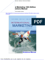 Dwnload Full International Marketing 16th Edition Cateora Solutions Manual PDF