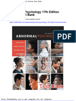 Dwnload Full Abnormal Psychology 17th Edition Hooley Test Bank PDF
