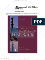 Dwnload Full Sales Force Management 10th Edition Johnston Test Bank PDF