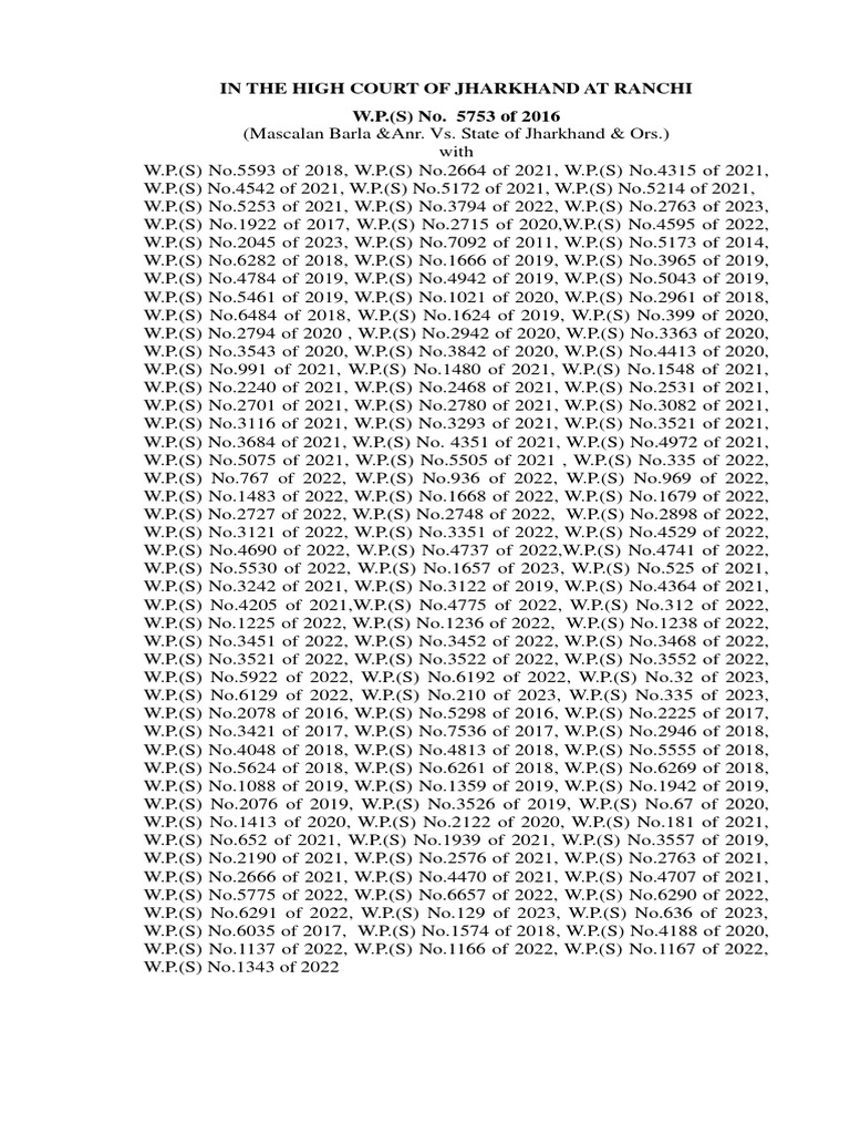 In The High Court Of Jharkhand At Ranchi W P S No 5753 Of 2016 PDF