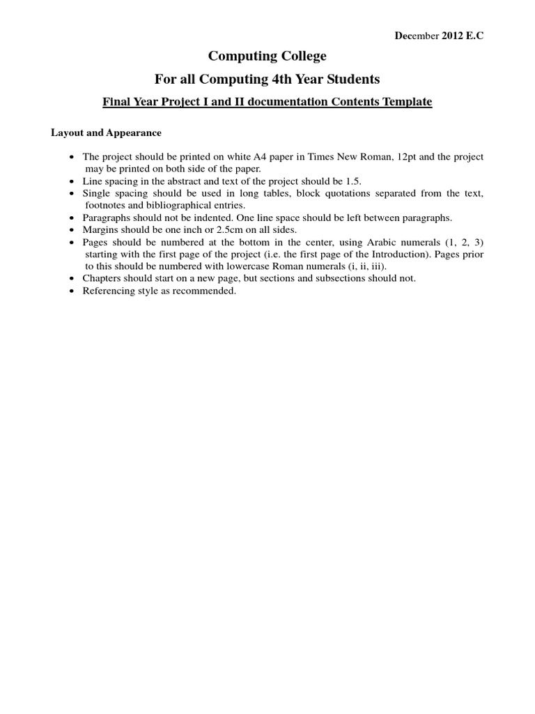 Final Year Project Documentation Guide | PDF