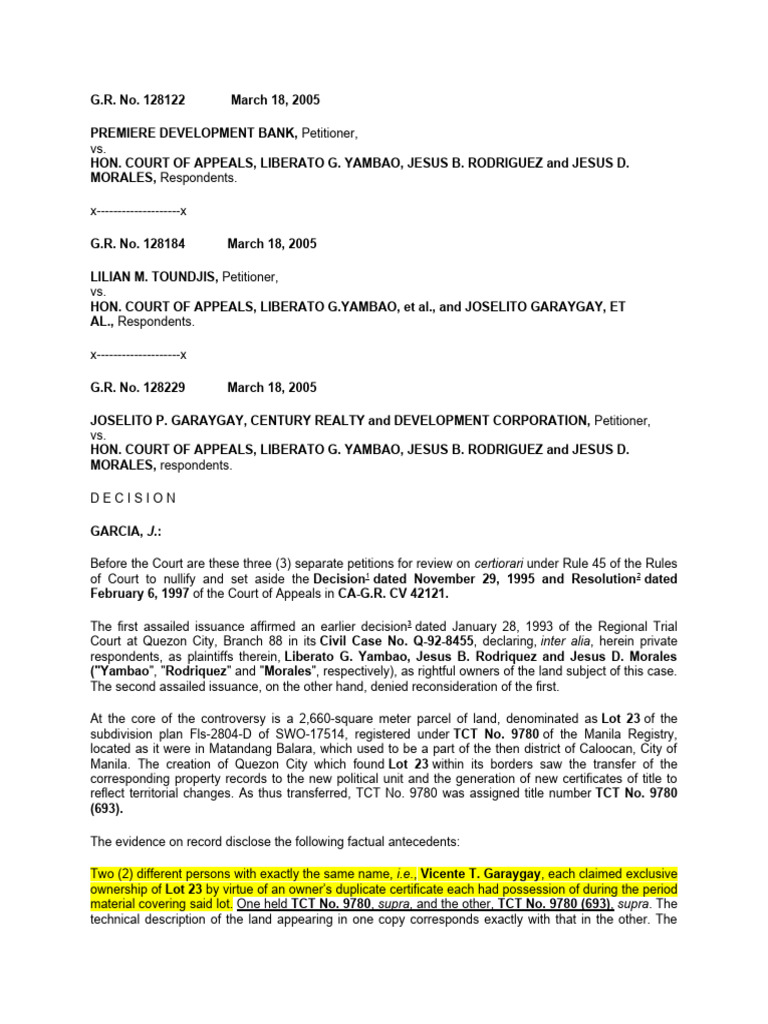 Land Ownership Dispute in Quezon City | PDF | Mortgage Law | Lawsuit