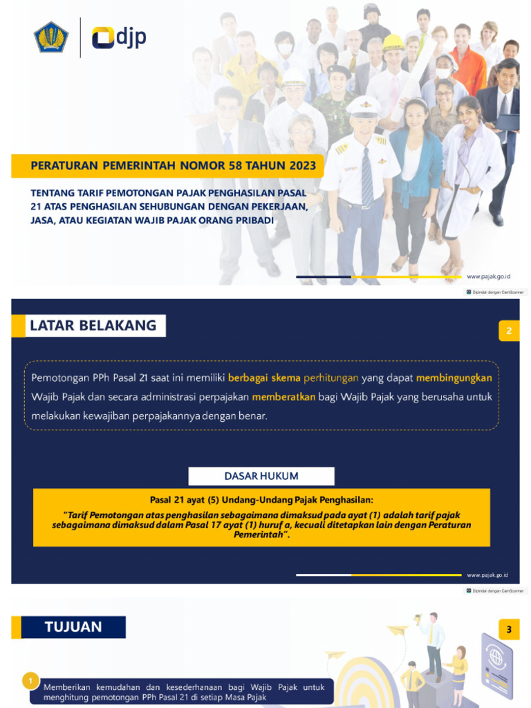 Pp 58 Tahun 2023 Penghitungan Pph 21 Tahun 2024 Pdf