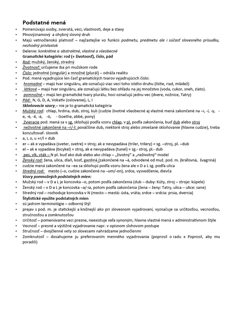 Podstatn Men Pr davn Men Pozn mky PDF