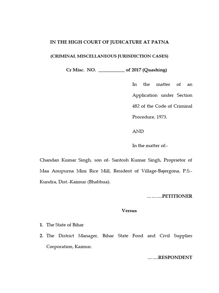 Quashing Petition for NBW Cancellation | PDF | Bail | Magistrate