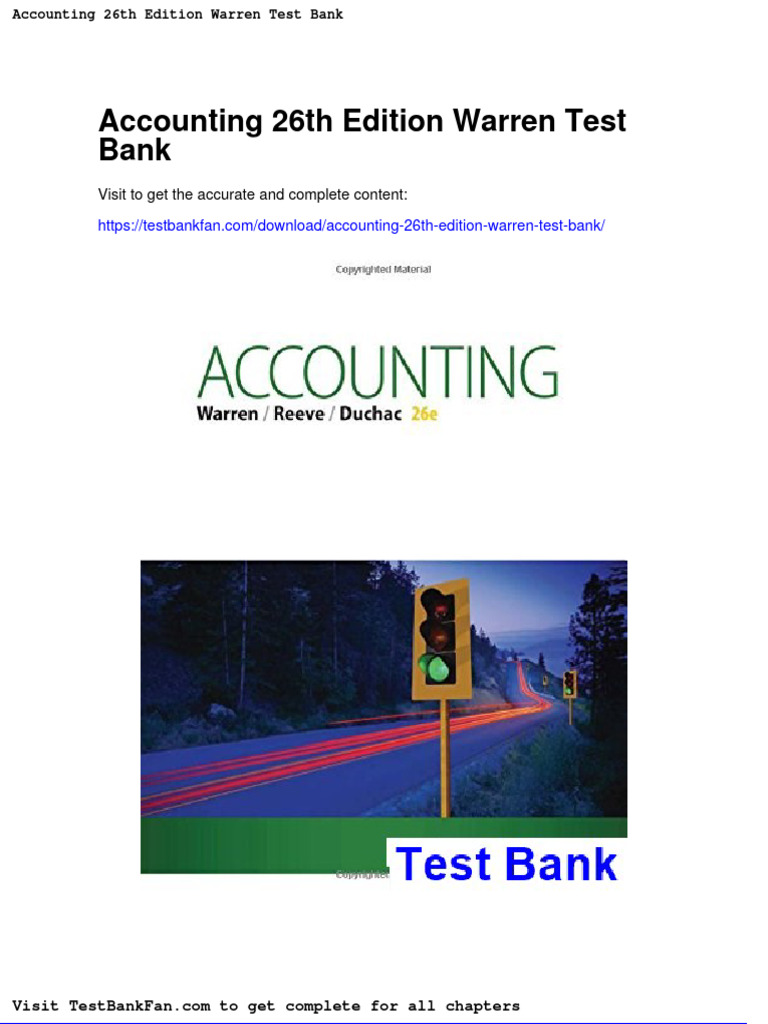 Dwnload Full Accounting 26th Edition Warren Test Bank PDF Download
