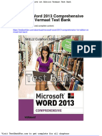 Dwnload Full Microsoft Word 2013 Comprehensive 1st Edition Vermaat Test Bank PDF