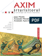 (.) Sfântul Maxim Mărturisitorul Și Tovarășii Săi Întru Martiriu