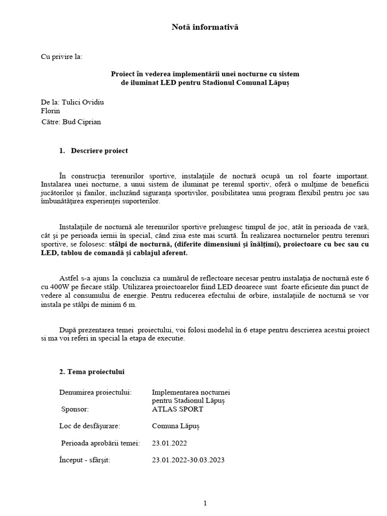 Model - Nota Informativa LEA A B | PDF