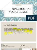 Daily Routine Vocabulary