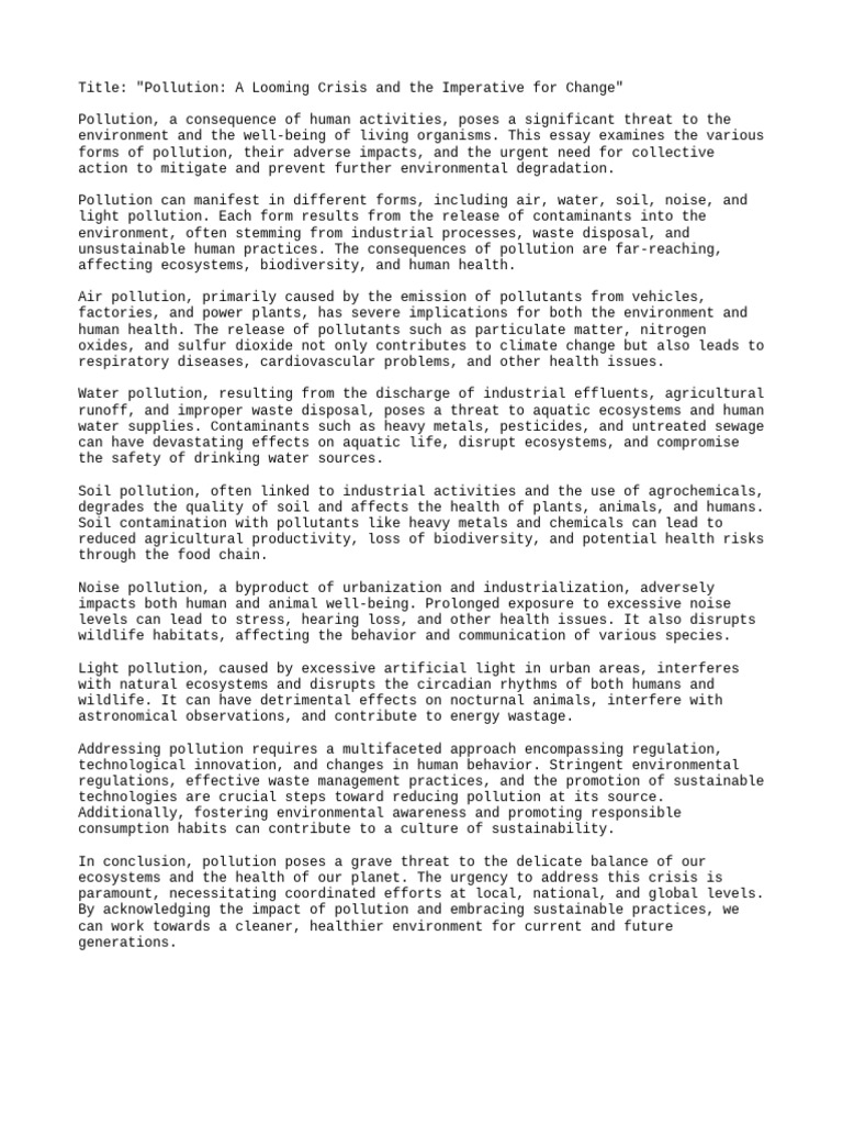 Online wordpad pdf water pollution air pollution
