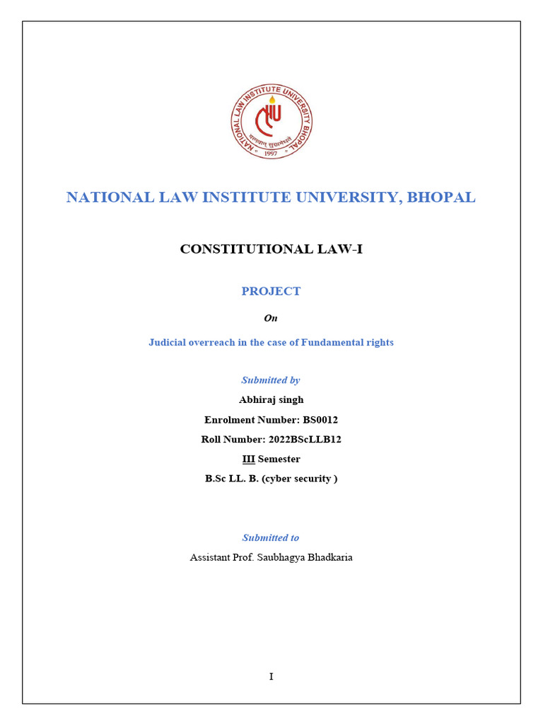 Judicial Overreach and Fundamental Rights | PDF | Judiciaries | Supreme ...