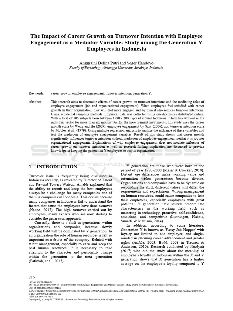 The Impact of Career Growth On Turnover Intention With Employee | PDF ...