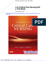 Dwnload Full Introduction To Critical Care Nursing 6th Edition Sole Test Bank PDF
