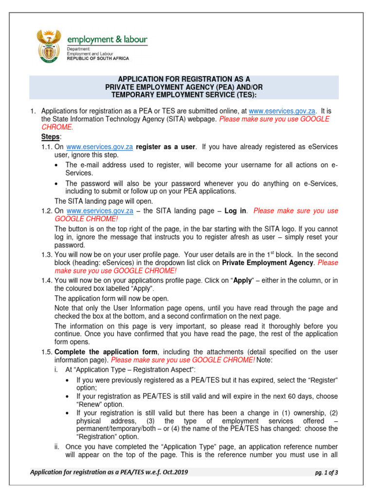 PEA/TES Registration Application Guide | PDF | User (Computing)