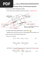 Chapter 4 Continuity, Energy, and Momentum Equations: 4.1 Conservation of Matter in Homogeneous Fluids