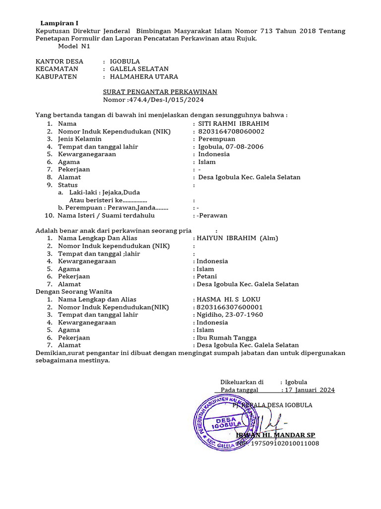 Format Model n1 - n6 2023 Siti Rahmi Ibrahim | PDF