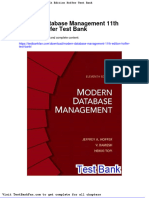 Dwnload Full Modern Database Management 11th Edition Hoffer Test Bank PDF