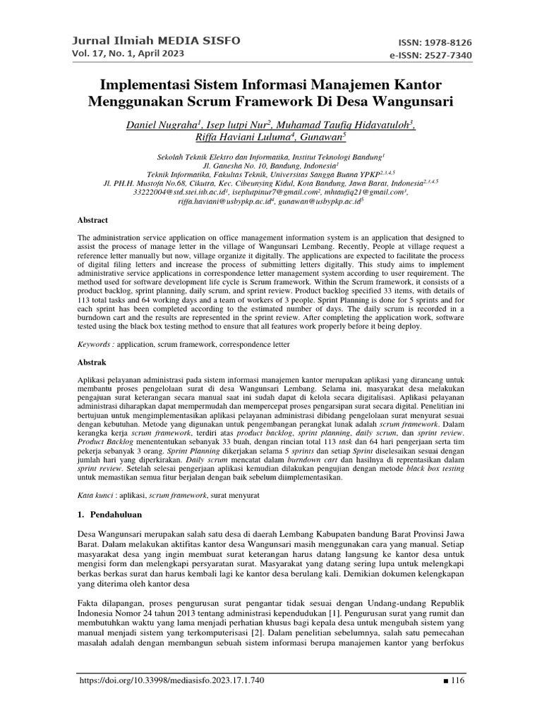 116 124 nugraha pdf international standard serial number scrum