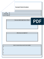 Example Needs Analysis