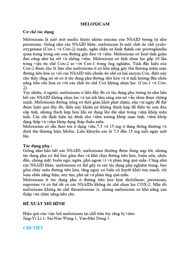 Meloxicam: Package Insert / Prescribing Info visual data 2