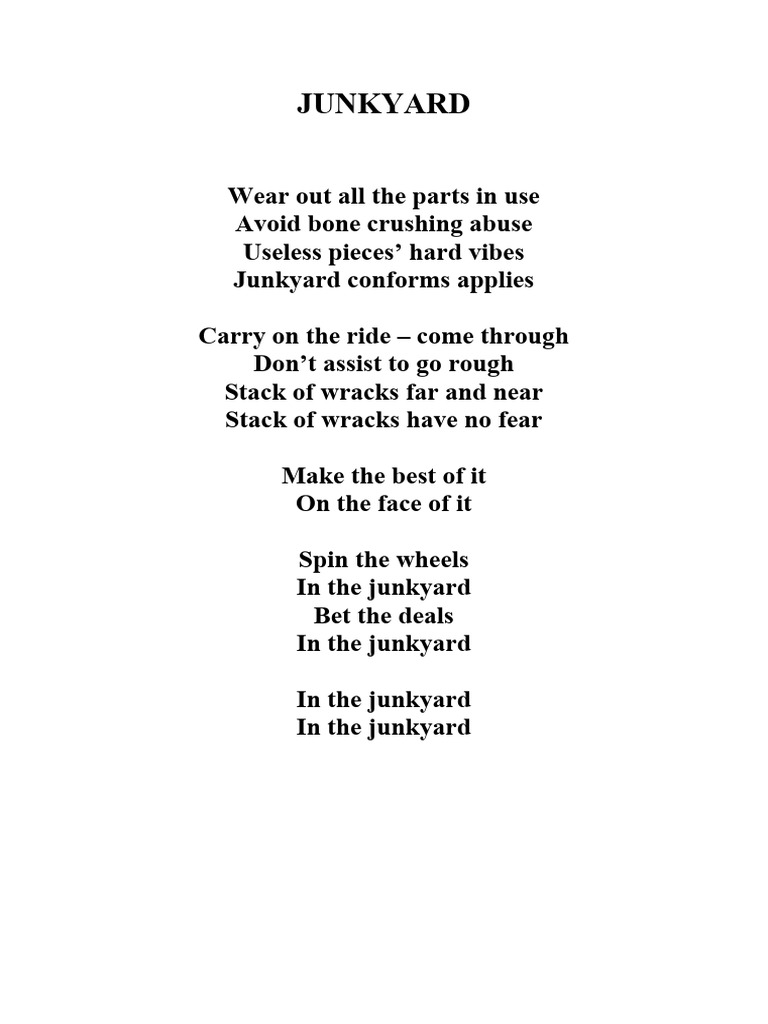 Junkyard PDF