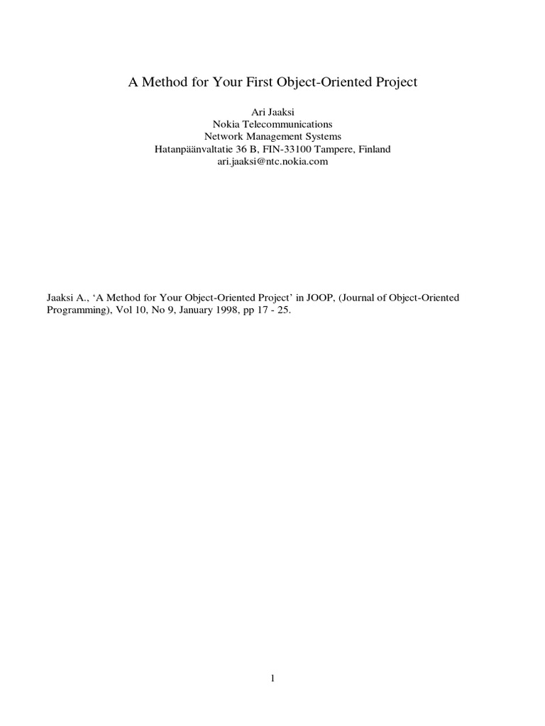 Simplified method pdf object oriented programming class computer
