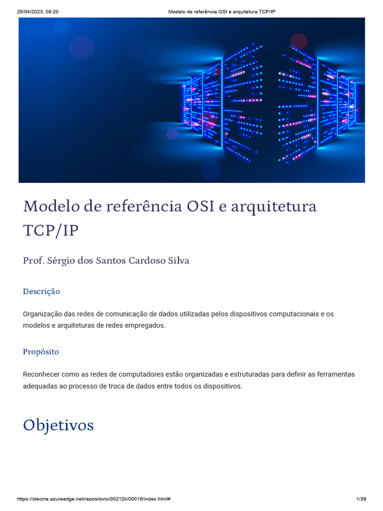 Modelo de Referência OSI e Arquitetura TCP - IP | Download grátis PDF ...