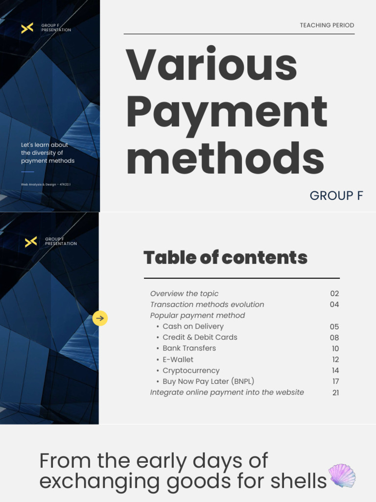 GroupF PaymentMethods | PDF | Credit Card | Debit Card