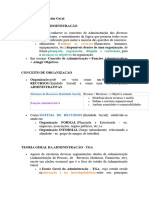 Caderno Revisão - Adm Geral-Introdução À Administração e Funções Administrativas
