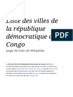 Liste Des Villes de La République Démocratique Du Congo - Wikipé