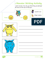 The Feelings Monster Early Writing Activities