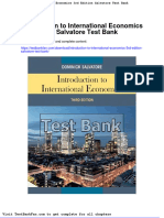 Introduction To International Economics 3rd Edition Salvatore Test Bank