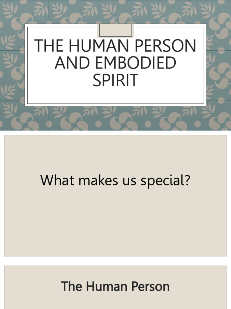 Understanding Human Embodiment and Spirit | PDF | Soul | Embodied Cognition