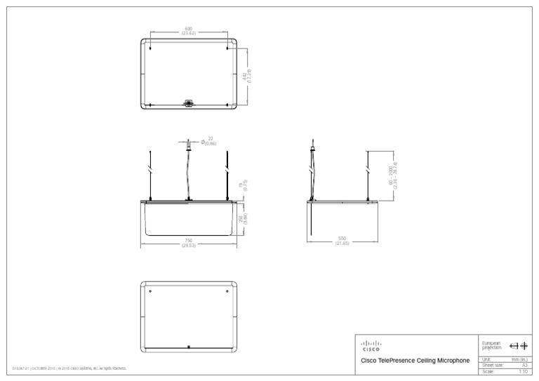 Ceiling Microphone Cad Drawings PDF