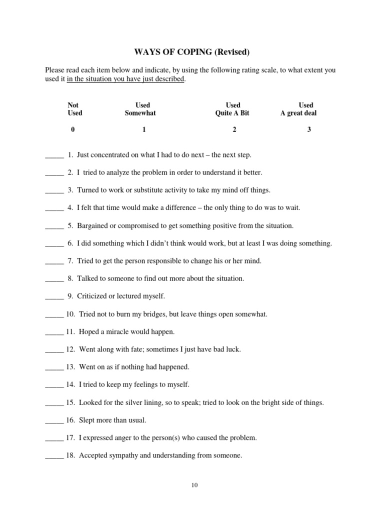 10 Coping Strategies for Stress Management | PDF | Feeling