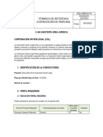 Términos de Referencia Contratación de Personal: C-442 Asistente Área Jurídica Corporación Opción Legal (Col)