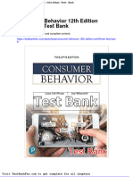 Dwnload Full Consumer Behavior 12th Edition Schiffman Test Bank PDF