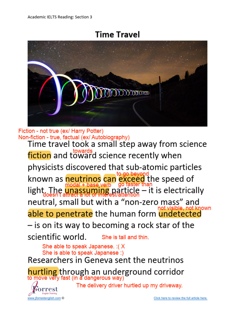 Time travel ielts reading passage 3 article review by jforrest english