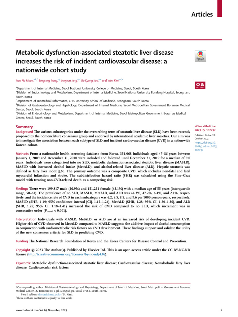 Metabolic Dysfunction Associated Steatotic Liver Disease Increa 2023 ...
