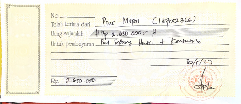 Bukti Pembayaran Sidang Hasil | PDF