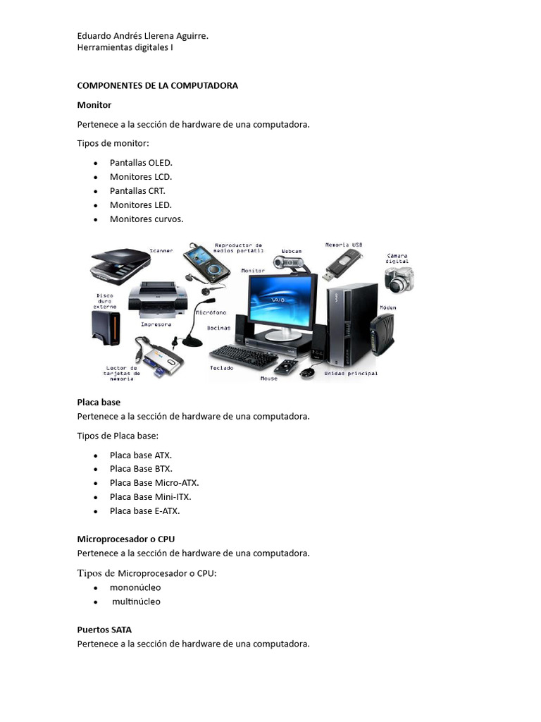 Componentes de La Computadora | PDF | Hardware de la computadora ...