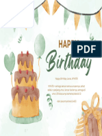 Green & Brown Watercolor Happy Birthday Card